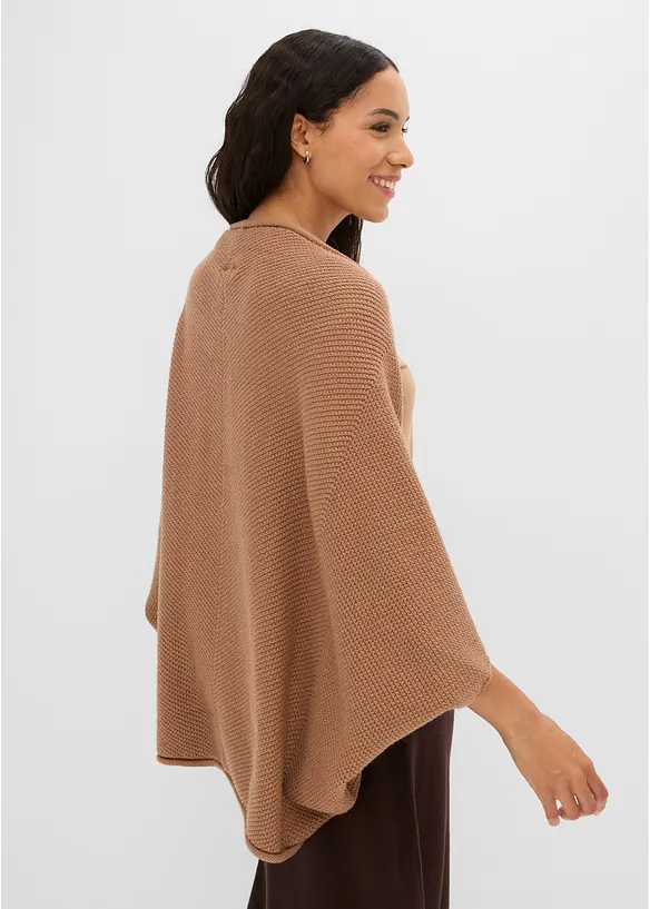 Strick-Cape Cardigan in braun von hinten (im Anschnitt) - bonprix