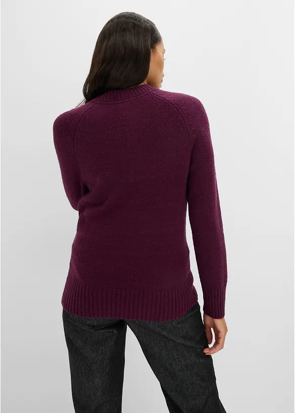 Pullover aus Baumwoll-Mix in lila von hinten (im Anschnitt) - bonprix