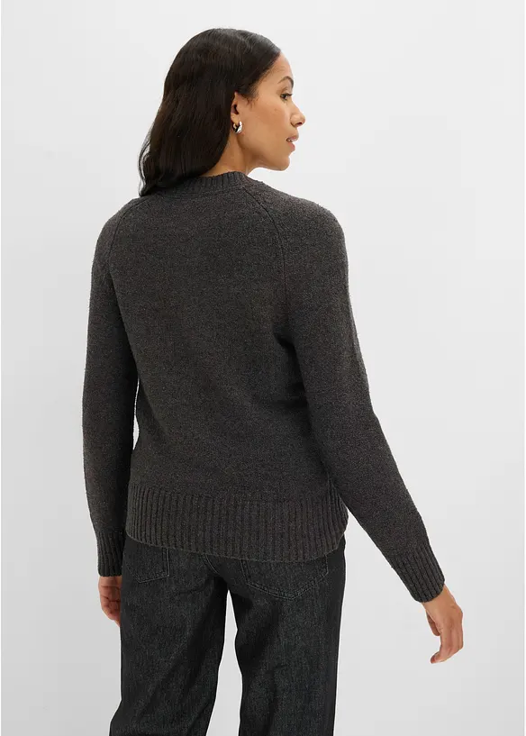 Pullover aus Baumwoll-Mix in grau von hinten (im Anschnitt) - bonprix
