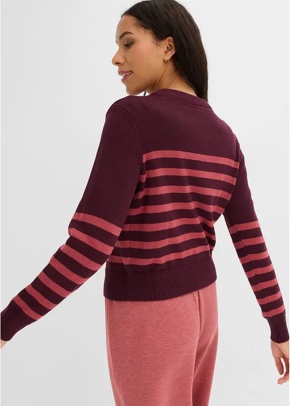 Verkürzte Strickjacke aus Baumwoll-Mix in rot von hinten (im Anschnitt) - bonprix Verkürzte Strickjacke aus Baumwoll-Mix in rot von hinten (im Anschnitt) - bonprix