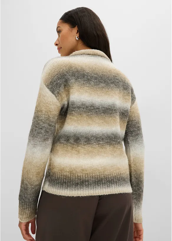 Strickpullover mit Wollanteil in braun von hinten (im Anschnitt) - bonprix