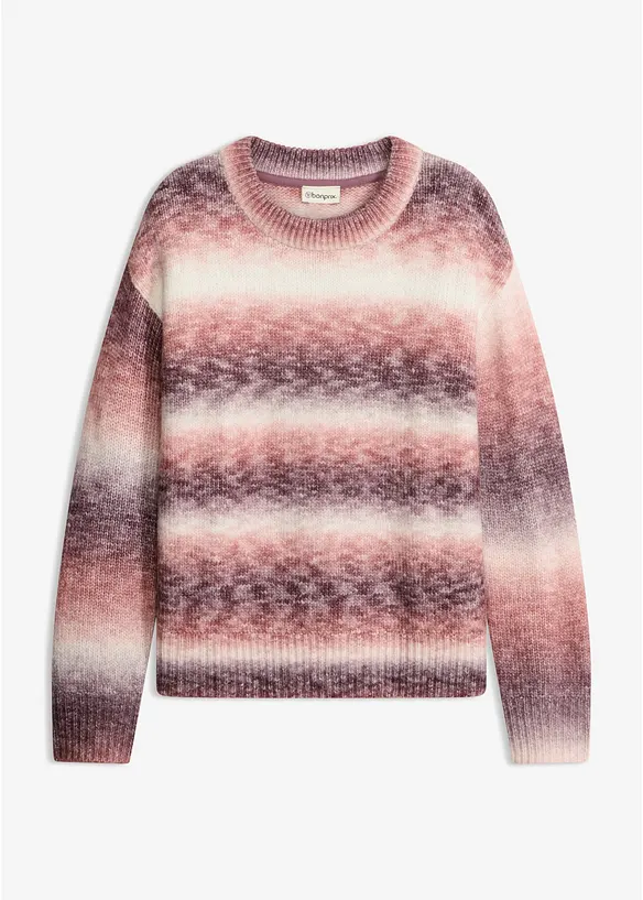 Strickpullover mit Wollanteil in rot von vorne - bonprix