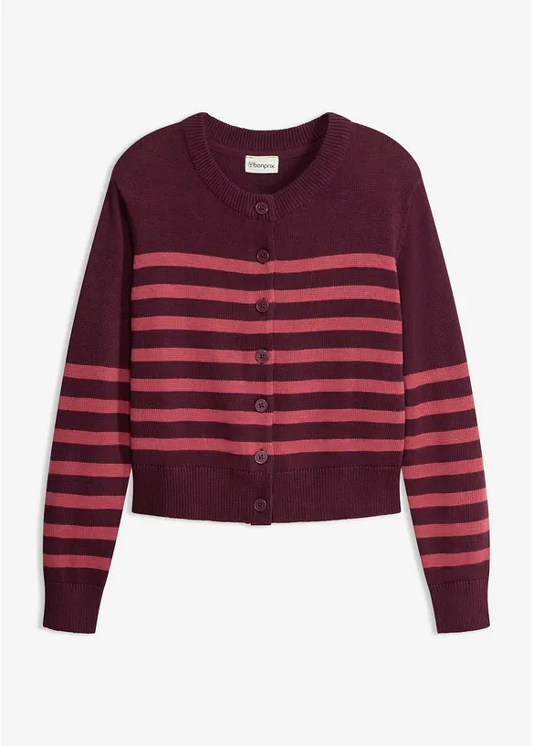 Verkürzte Strickjacke aus Baumwoll-Mix in rot von vorne - bonprix Verkürzte Strickjacke aus Baumwoll-Mix in rot von vorne - bonprix