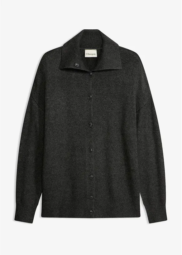 Lockere Strickjacke aus Viskose-Mix in grau von vorne - bonprix Lockere Strickjacke aus Viskose-Mix in grau von vorne - bonprix