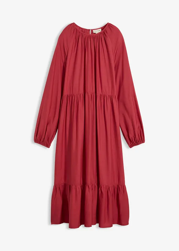 Kleid aus fließender Viskose in rot von vorne - bonprix