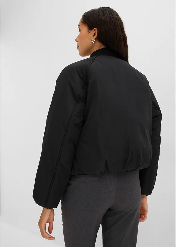 Pilotenjacke in schwarz von hinten (im Anschnitt) - bonprix