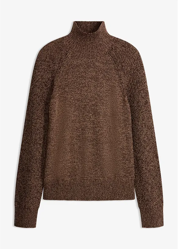 Grobstrick-Pullover in braun von vorne - bonprix