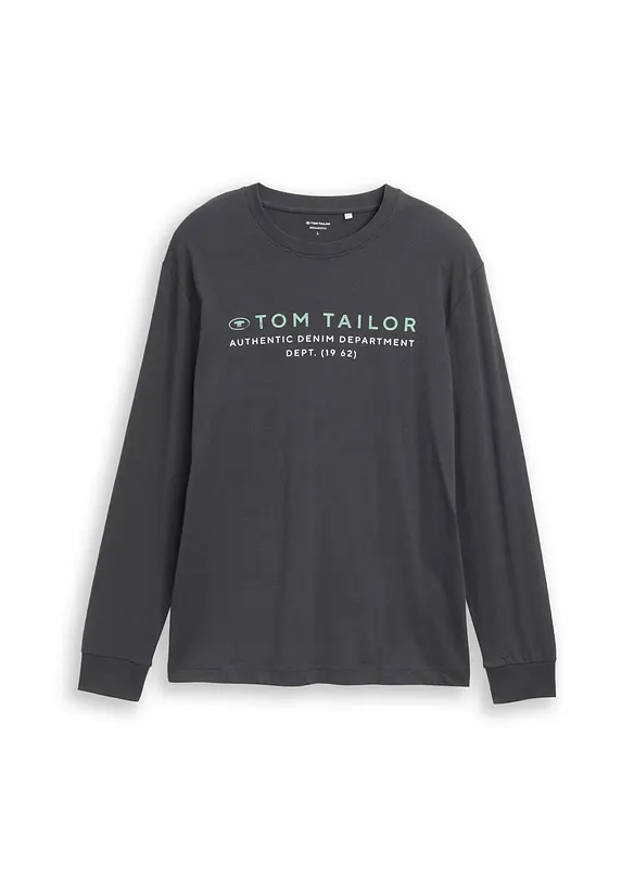 Tom Tailor Langarmshirt in grau von vorne - Tom Tailor