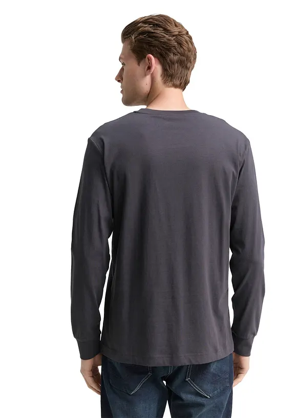 Tom Tailor Langarmshirt in grau von hinten (im Anschnitt) - Tom Tailor