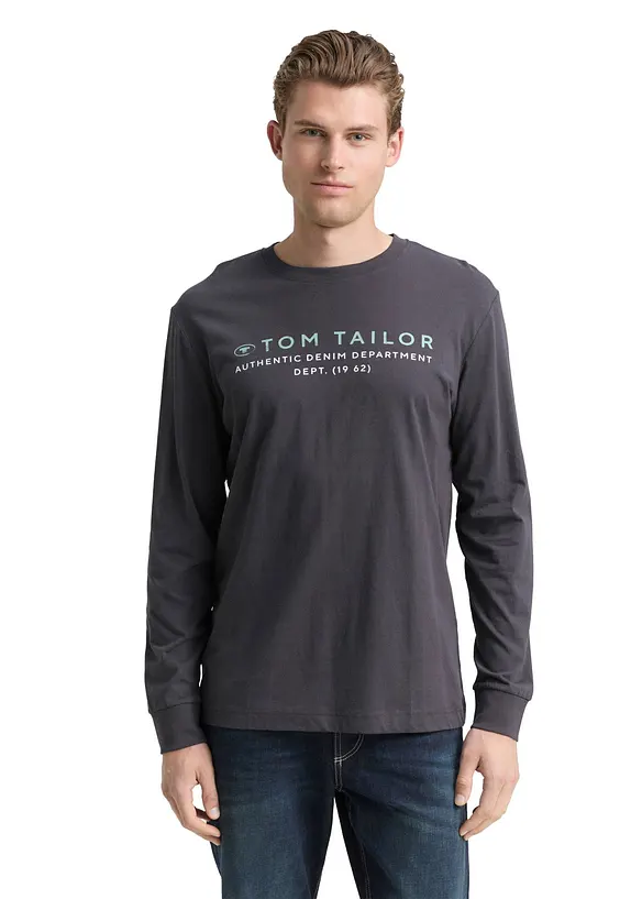 Tom Tailor Langarmshirt in grau von vorne (im Anschnitt) - Tom Tailor