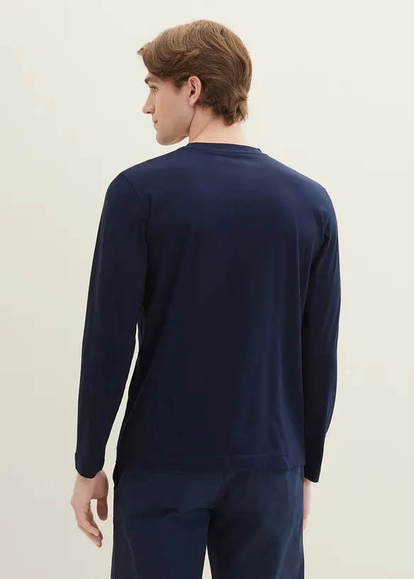 Tom Tailor Langarmshirt in blau von hinten (im Anschnitt) - Tom Tailor