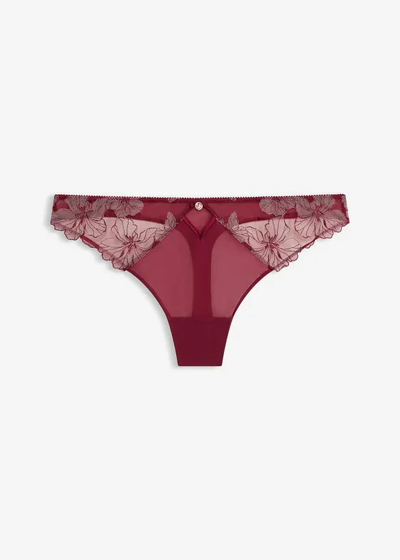 String mit edler Stickerei in lila von vorne - bonprix