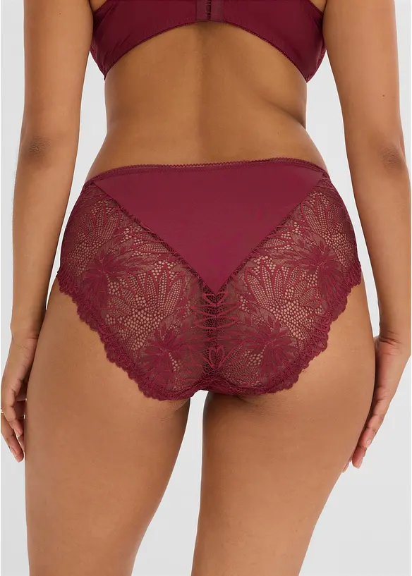 Maxislip mit zarter Spitze in lila von hinten - bonprix