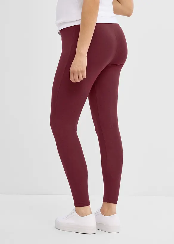 Umstandsleggings aus Bio-Baumwolle (2er Pack) in braun von hinten - bonprix