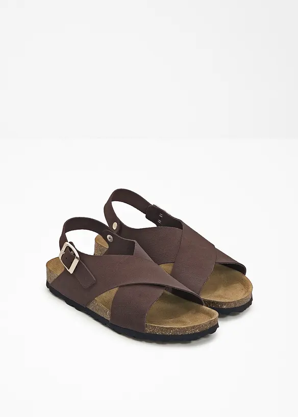 Sandalen aus Leder in braun - bonprix