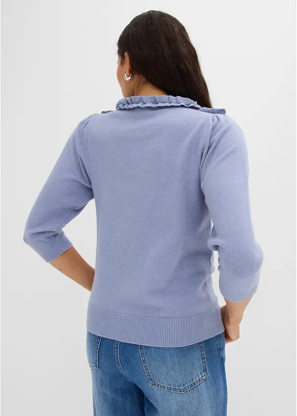 Pullover mit Puffärmeln in blau von hinten (im Anschnitt) - bonprix