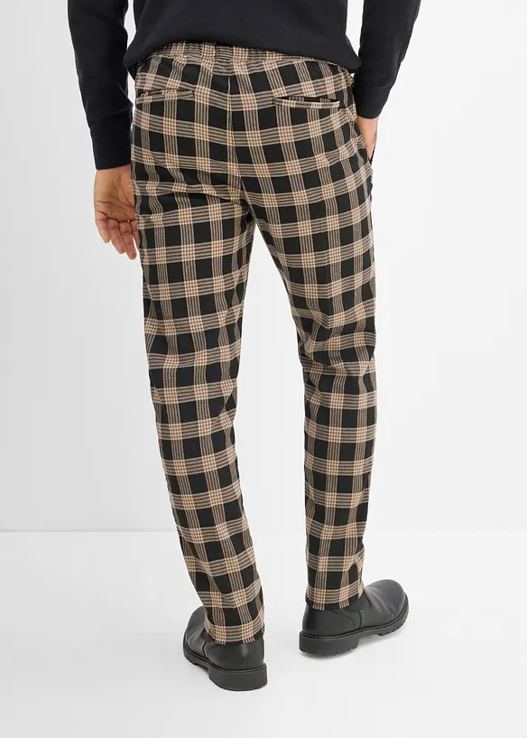 Hose in Wolloptik mit Bequembund, Regular-Fit in schwarz von hinten - bonprix