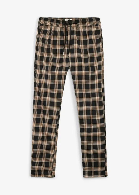 Hose in Wolloptik mit Bequembund, Regular-Fit in schwarz von vorne - bonprix