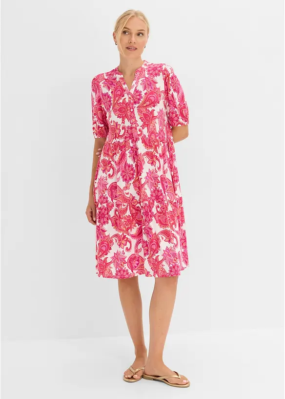 Tunika-Kleid aus softem Viskose-Mix in pink von vorne (Totalaufnahme) - bonprix Tunika-Kleid aus softem Viskose-Mix in pink von vorne (Totalaufnahme) - bonprix