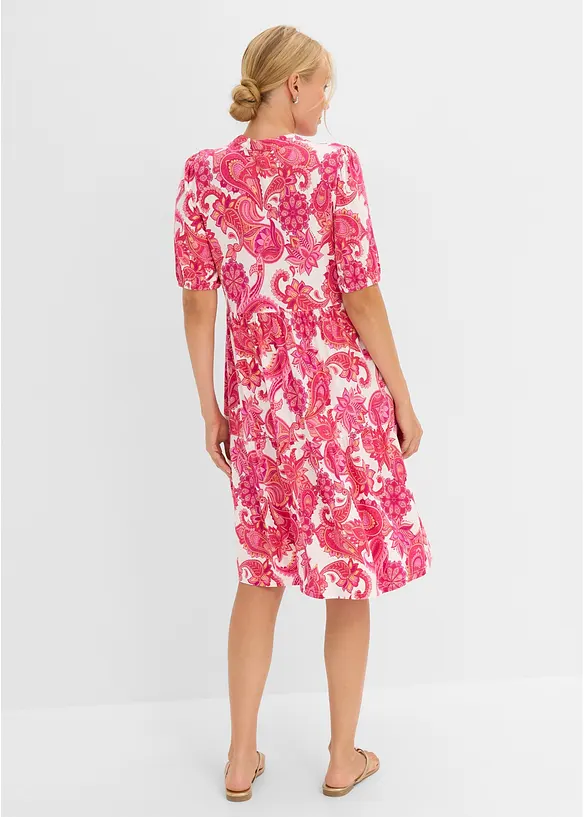 Tunika-Kleid aus softem Viskose-Mix in pink von hinten (Totalaufnahme) - bonprix Tunika-Kleid aus softem Viskose-Mix in pink von hinten (Totalaufnahme) - bonprix
