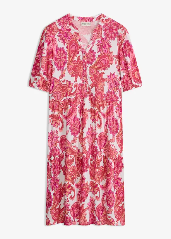 Tunika-Kleid aus softem Viskose-Mix in pink von vorne - bonprix Tunika-Kleid aus softem Viskose-Mix in pink von vorne - bonprix