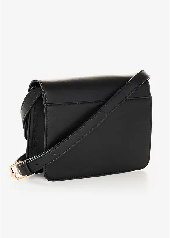Umhängetasche mit Metalldetail in schwarz von hinten - bonprix