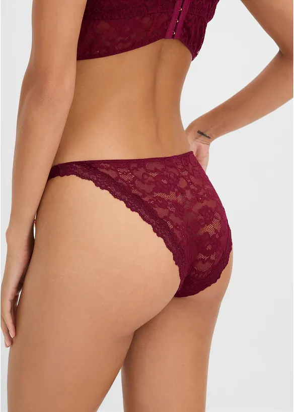 Minislip aus feiner Spitze in rot von hinten - bonprix
