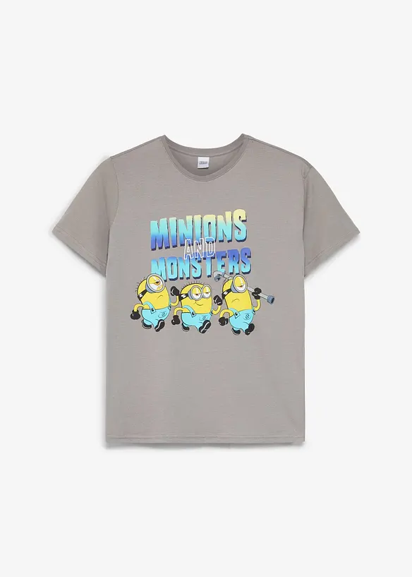 MINIONS T-Shirt aus reiner Baumwolle in grau von vorne - Minions_KIKA