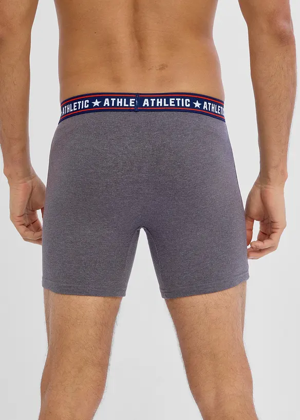 Midi Boxershorts eng mit Baumwolle (2er Pack) in grau von hinten - bonprix