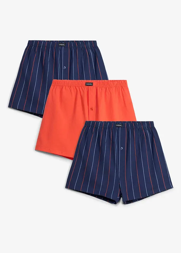 Boxershorts weit (3er Pack) in blau - bonprix