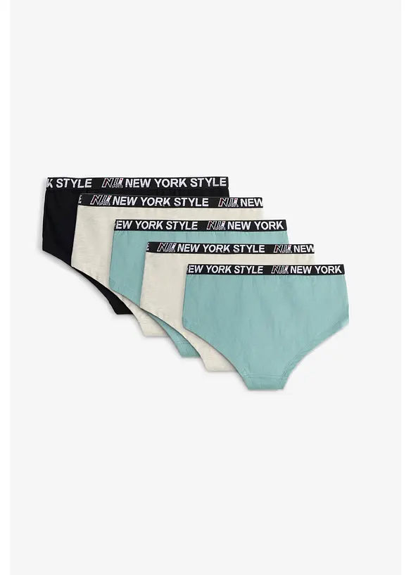 Panty (5er Pack) in schwarz von hinten - bonprix
