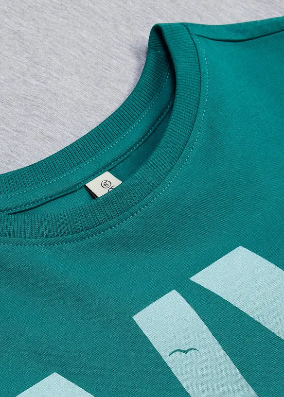 Pyjama mit Baumwolle in grau - bonprix
