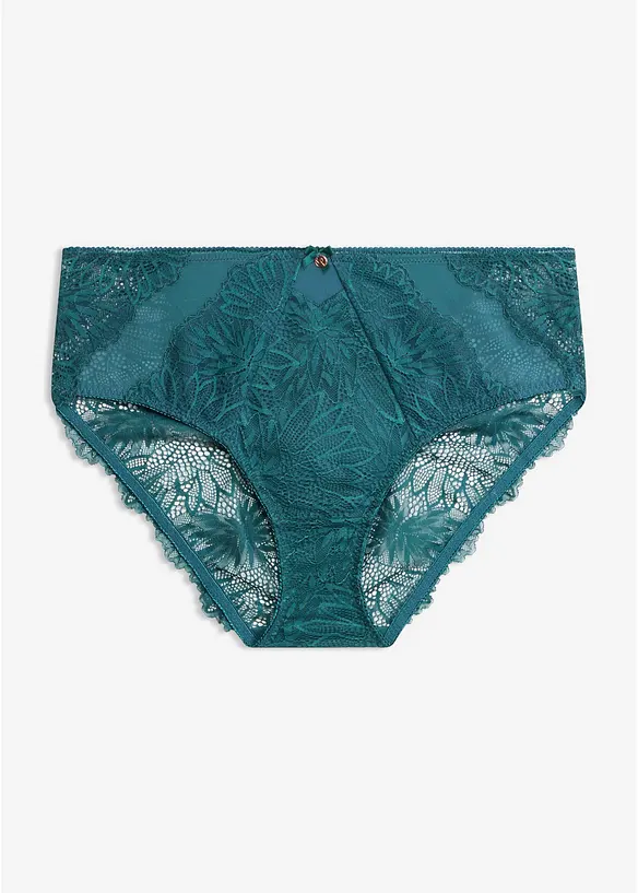 Maxislip mit zarter Spitze in petrol von vorne - bonprix