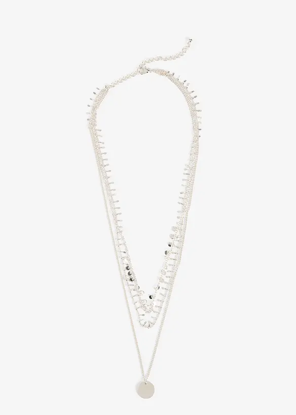 Mehrreihige Kette in silber von vorne - bonprix