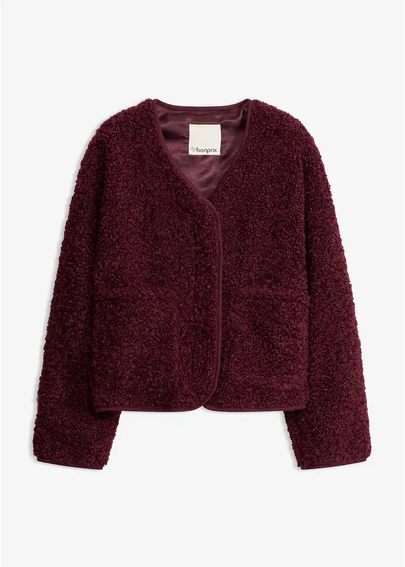 Teddy-Jacke in rot von vorne - bonprix