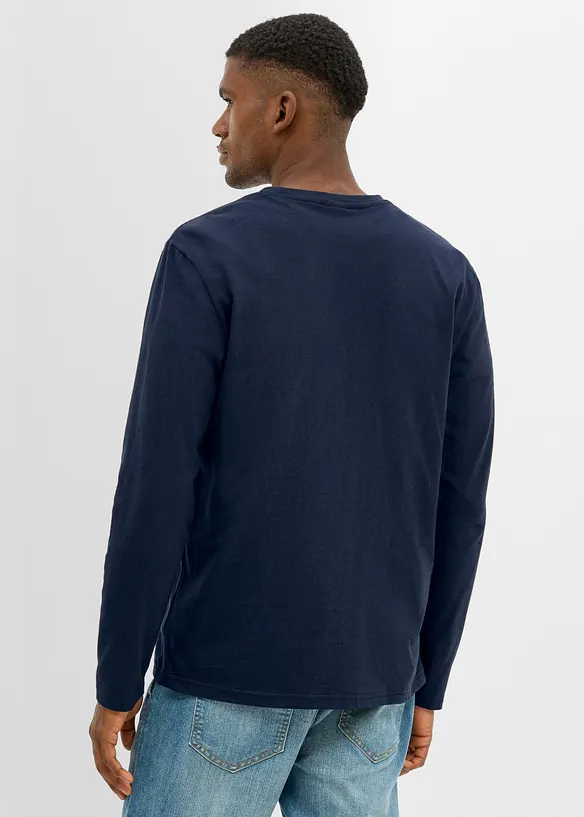 Langarmshirt aus reiner Bio-Baumwolle in blau von hinten (im Anschnitt) - bonprix Langarmshirt aus reiner Bio-Baumwolle in blau von hinten (im Anschnitt) - bonprix