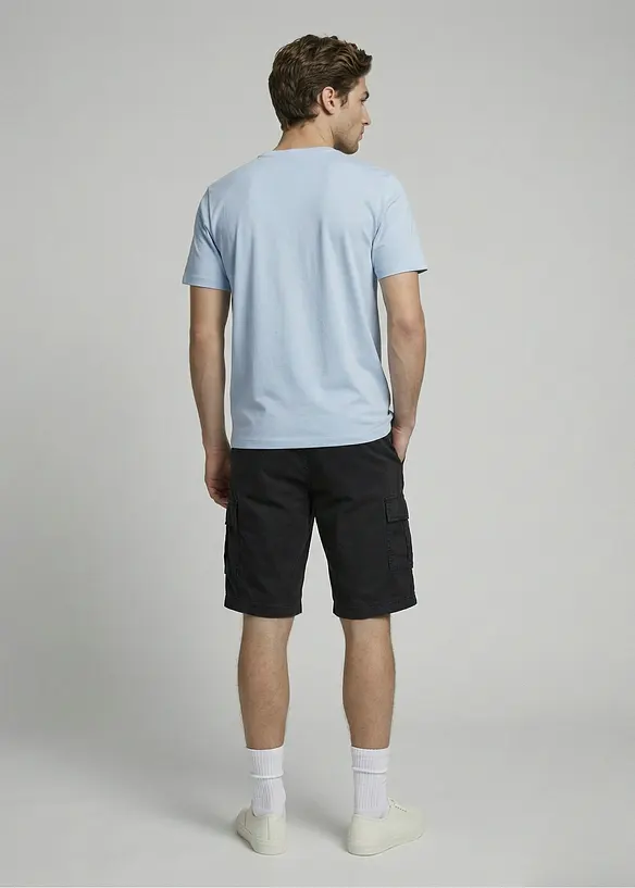 JJ REBEL T-Shirt aus reiner Baumwolle in blau von hinten (im Anschnitt) - JJ REBEL
