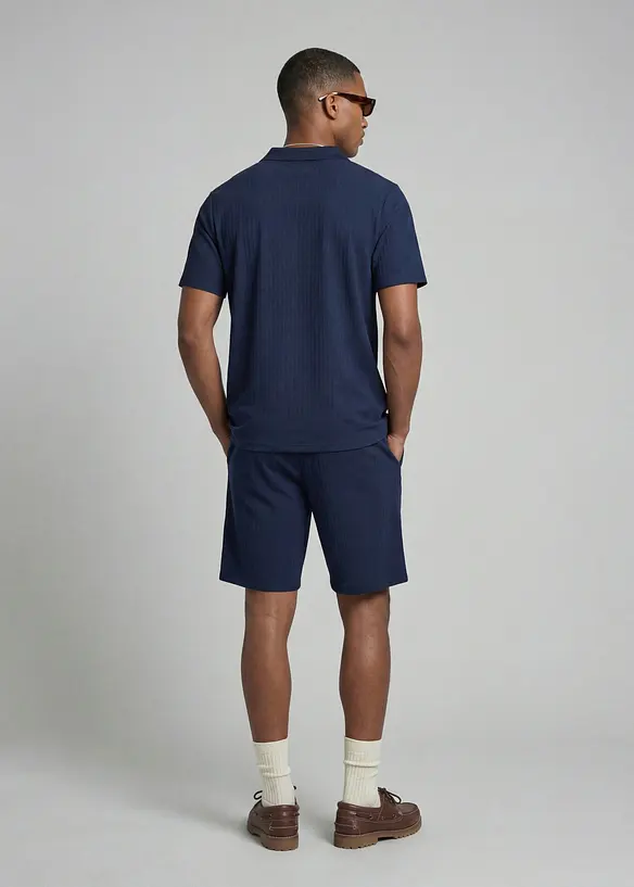 JJ REBEL Shirt und kurze Hose (2-tlg.Set) in blau von hinten (Totalaufnahme) - JJ REBEL