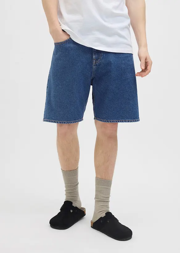 JJ REBEL Jeans-Shorts Mid Waist in blau von vorne - JJ REBEL