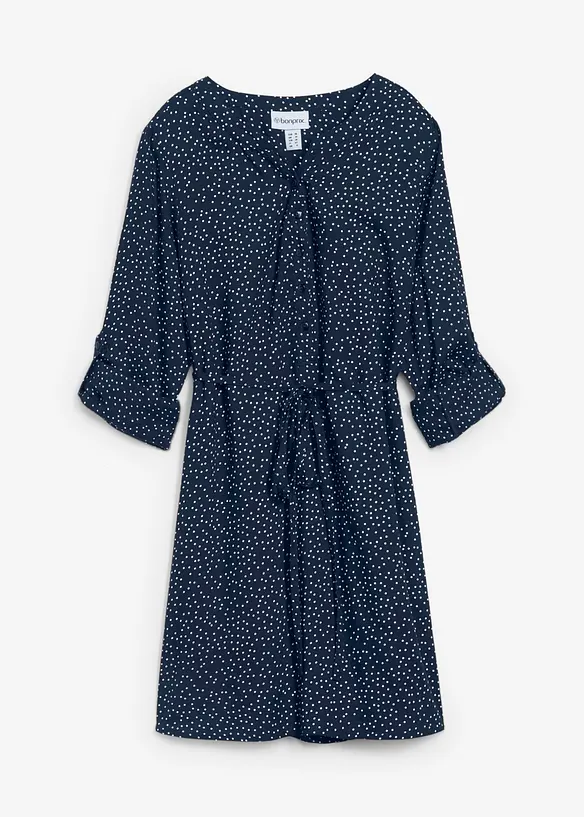 2-in-1 Umstands- und Stillblusenkleid aus fließender Viskose in blau von vorne - bonprix