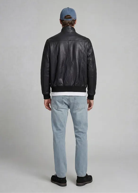 JJ REBEL Lederjacke in schwarz von hinten (im Anschnitt) - JJ REBEL