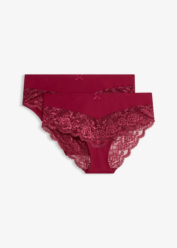 Panty (2er Pack) in rot von vorne - bonprix