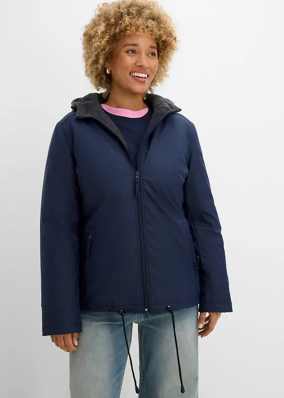 Leicht wattierte Winterjacke, wasserabweisend in blau von vorne (im Anschnitt) - bonprix