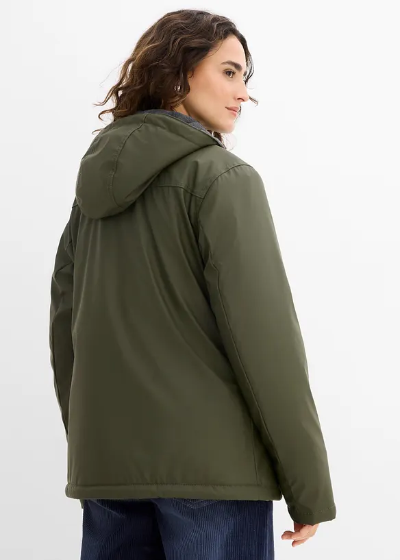 Leicht wattierte Winterjacke, wasserabweisend in grün von hinten (im Anschnitt) - bonprix