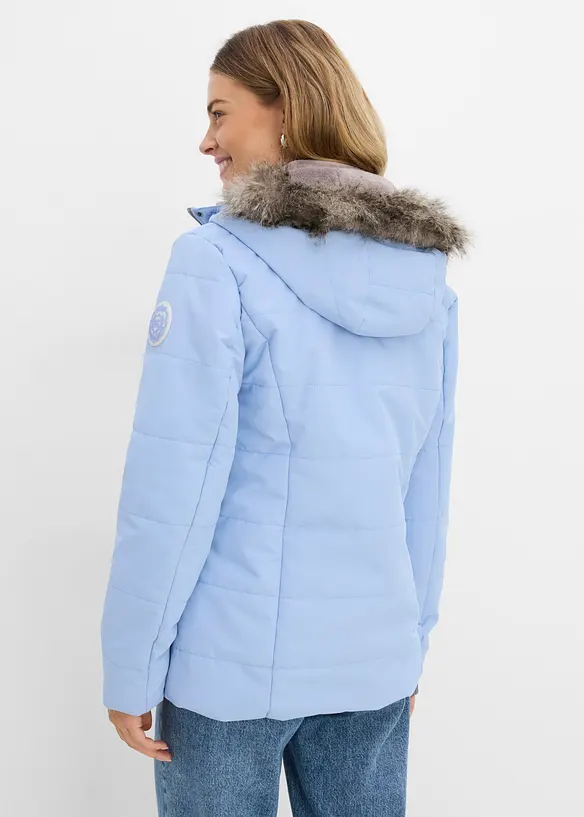 Winterjacke in 2-in1 Optik in blau von hinten (im Anschnitt) - bonprix
