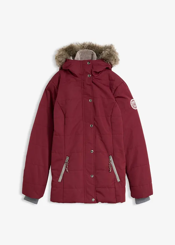 Winterjacke in 2-in1 Optik in rot von vorne - bonprix