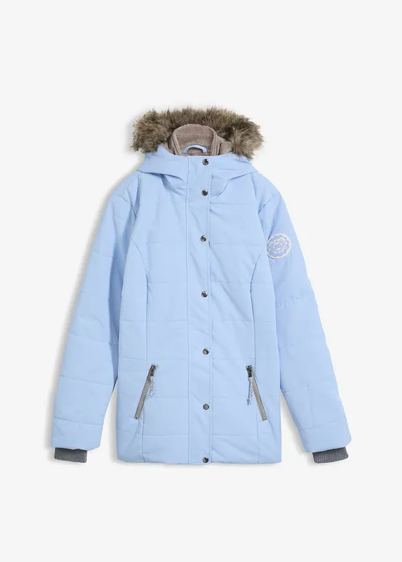 Winterjacke in 2-in1 Optik in blau von vorne - bonprix