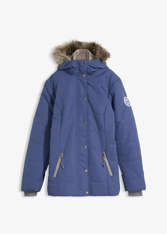 Winterjacke in 2-in1 Optik in blau von vorne - bonprix