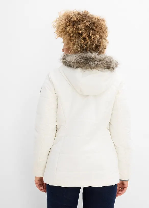 Winterjacke in 2-in1 Optik in weiß von hinten (im Anschnitt) - bonprix