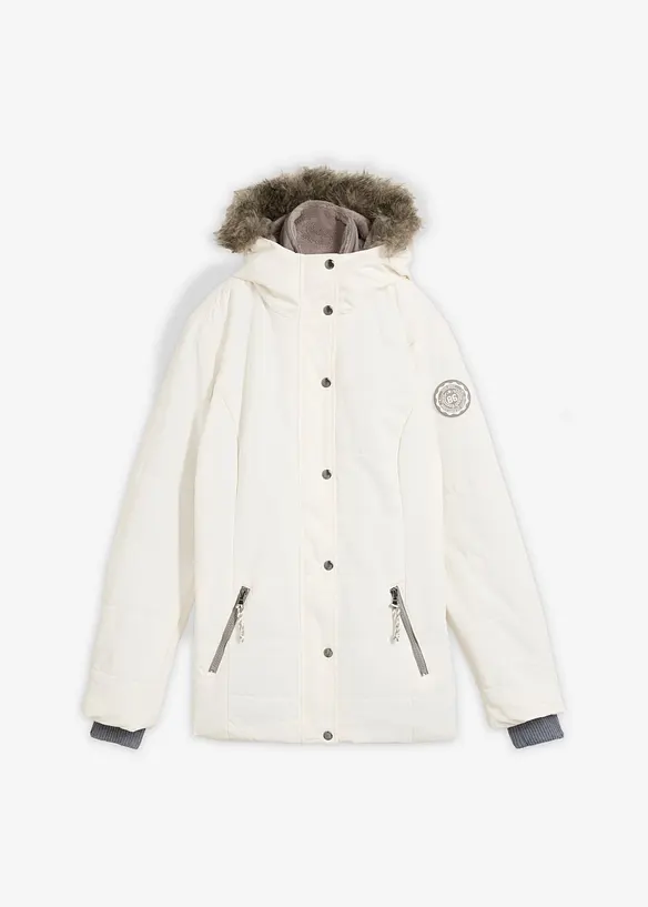 Winterjacke in 2-in1 Optik in weiß von vorne - bonprix